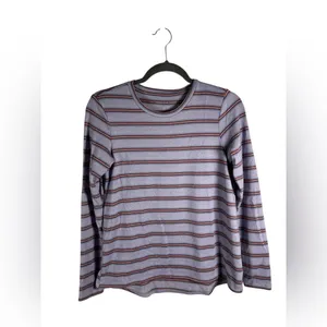 American Eagle Women’s Striped Long Sleeve Top XS Purple Soft Stretch‎ Casual thumbnail 2