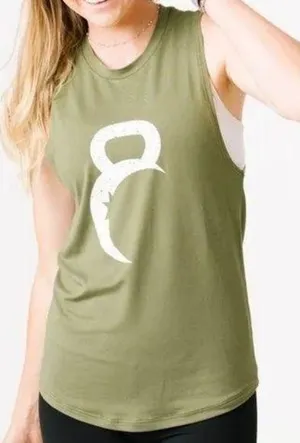 Zyia Active Olive Sleeveless Kettle Moon Muscle Tank Top thumbnail 1