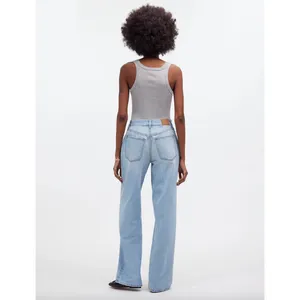Madewell Superwide Leg Jeans Cather Wash Button Front Blue High Rise US 26 NWT thumbnail 4