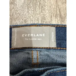 Everlane The Summer Jean High Rise Straight Distressed Organic Blue 30 Regular thumbnail 2