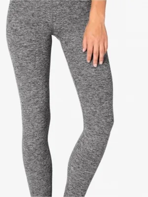 Beyond Yoga Heathered grey space dye leggings, size S Made in USA athletic gym thumbnail 3