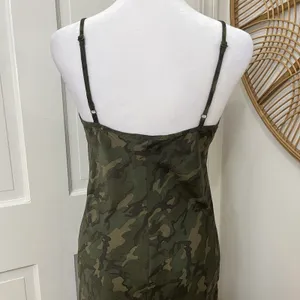 Wild Fable Slip Dress Forest Green Camo Midi S Lace Trim Grunge‎ Woodland Festival Y2K Boho thumbnail 4