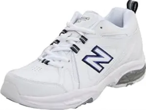 New Balance White Athletic Sneakers with Navy Accents thumbnail 1