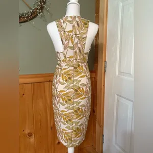 Gianni Bini Beckham Cutout Sheath Dress Size XS Jacquard Floral Fabric With Slit thumbnail 5