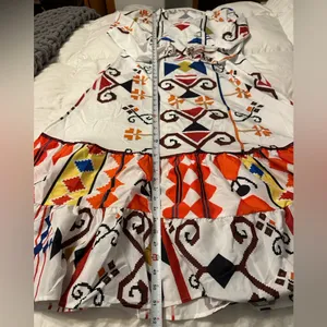 Aztec Patterned White Maxi Dress thumbnail 14