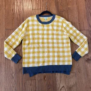 Susina yellow buffalo check cozy crewneck sweater small thumbnail 9