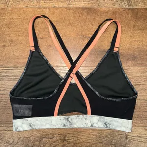 Brooks Black and Gray Marble Print Women's Sports Bra thumbnail 11