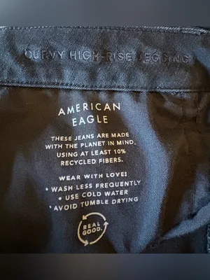 American Eagle Curvy High Rise Jegging Black Dream Stretch Womens Size 18 Long thumbnail 7