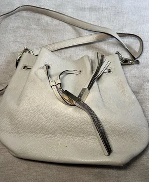 Kate Spade Bucket Bag Womens Large Beige Leather Tassel Drawstring Crossbody thumbnail 1