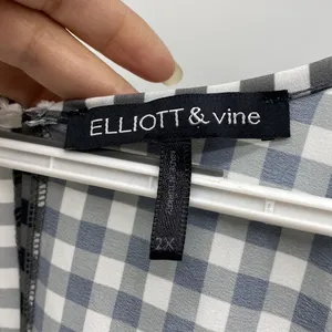 Elliot & vine black white gingham peplum tank Top thumbnail 2