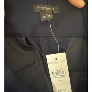 NWT Ann Taylor Factory 8 Navy Blue Dress Pants Flat Front Trousers Stretch Work thumbnail 8