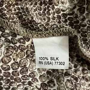 Zara Brown Silk Shift Dress Womens Size Medium Snakeskin Work Animal Print thumbnail 9