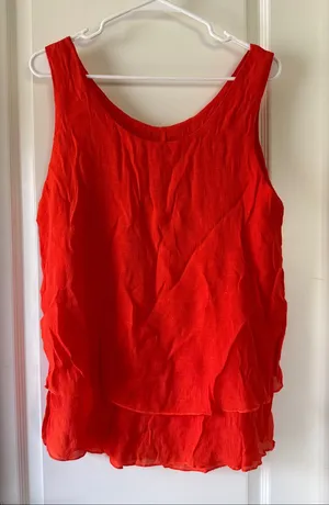 Women’s Bright Red Sleeveless Layered Tank / J34 thumbnail 1