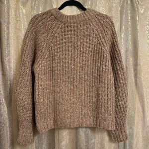 Lucky Brand Speckled Brown Wool Blend Chunky Button Cardigan Large NWT thumbnail 2