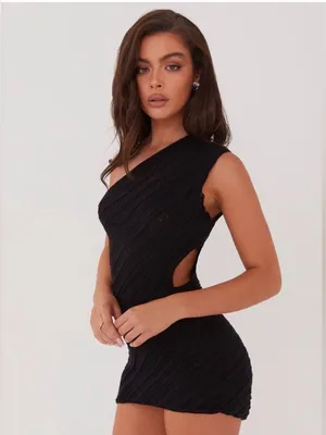 NWT Peppermayo Percilla Ladder Knit Mini Dress in Black, Size XS/S thumbnail 4