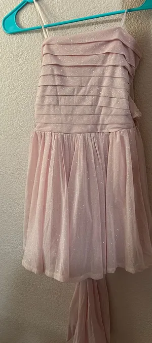 NWT Pink Windsor Dress Mini Glitter bow tie back thumbnail 1
