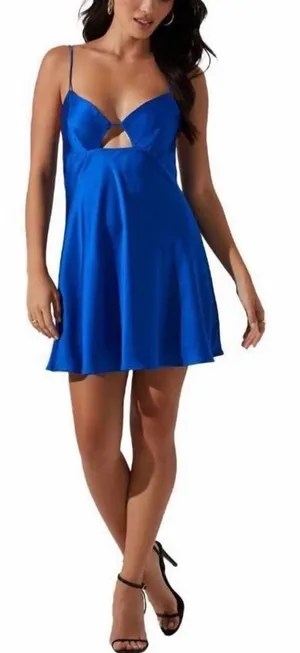 Astr the Label Inara Blue Satin Mini Dress Size Small thumbnail 1
