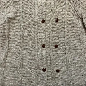 VNTG Marisa‎ Christina Double Breasted Chunky Knit Silk Wool Cardigan Women’s L thumbnail 4