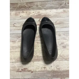 Crocs Patent Cap Toe Black Flats Women's Size 11 Slip-on Comfort Ballet thumbnail 4