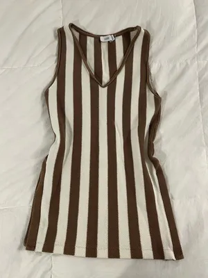 Brown striped top thumbnail 1