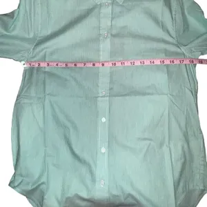 Everlane Womens Cotton Oversized Shirt 2‎ Mint Green White Pinstripe Button Down thumbnail 4