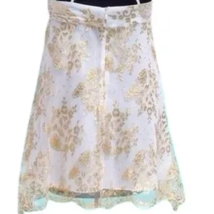 Cache Gold Metallic Silk Sheer Illusion Lace Top Dress Fit Flare New NWT $158 6 thumbnail 12
