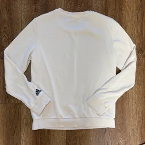 Adidas Crewneck Sweatshirt Cream Tan Black Embroidered Logo Pullover‎ Womens S thumbnail 6