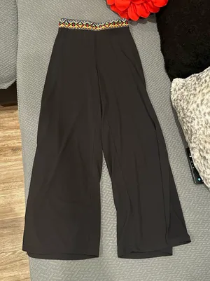 Women's Black Pants with geomet Waistband thumbnail 1