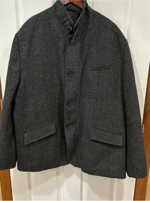 Claiborne Dark Charcoal Wool Pea Coat Gray Size XXL thumbnail 1