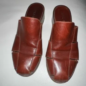 Cole Haan Brown Leather Slide Mules 90s Chic thumbnail 2