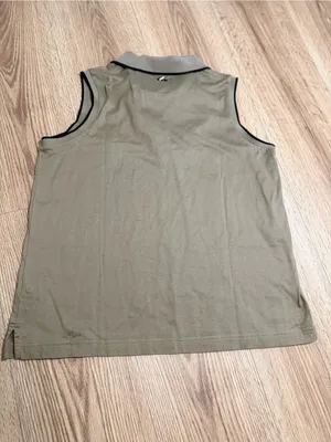 Cutter and Buck‎ Khaki Sleeveless Golf Polo Shirt M Womens Preppy Country Club thumbnail 2