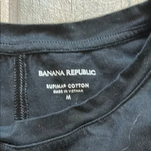 Banana Republic Black Sleeveless Tie Front T-Shirt thumbnail 2