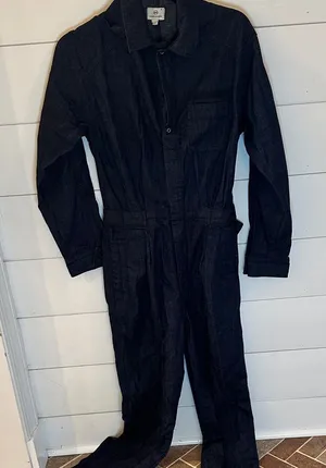 AG Adriano Goldschmied Dark Blue Denim Utility Jumpsuit size‎ S EUC thumbnail 1