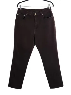 Lauren Ralph Lauren Brown Straight Leg Jeans Size 12 Petite thumbnail 1