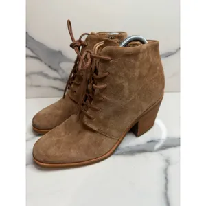 Sofft Women's Brown Suede Lace-Up Corlea Boots Sz 7.5 Zipper Victorian Witchcore thumbnail 4