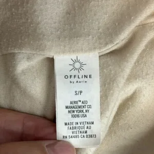 Aerie Offline Sherpa Teddy Jacket Oatmeal Cream Cropped Hoodie Small thumbnail 12