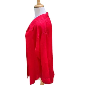 Victoria's Secret VTG 90's Pajama Top Sz PS Gold‎ Label Red Button Down Collar thumbnail 2