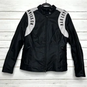 Harley-Davidson Imprint 120th Anniversary Riding Jacket Black Gray Women’s XL thumbnail 1