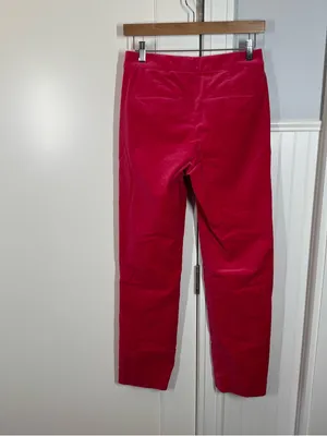 J. Crew Full Length Kate Straight Leg Holiday Pants In Stretch Velvet‎ Size 0 thumbnail 6