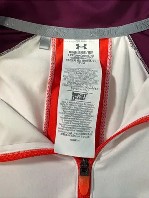 Under Armour White Sleeveless Polo Tank with Purple & Orange Trim M thumbnail 2