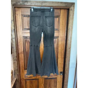 Free People Just Float On Flare Bell Bottom Jeans Size 27 Raw Hem Hippie thumbnail 5