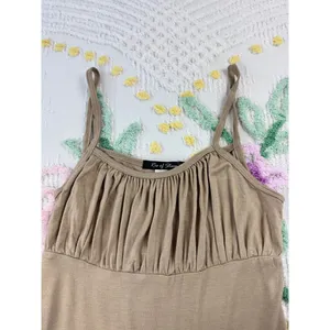 Rio of Stars Women Taupe Brown Ruched Bust Spaghetti‎ Strap Bodysuit T0506 S thumbnail 6
