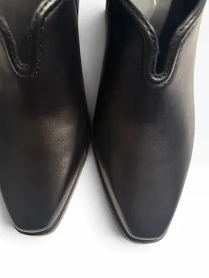 Linea Paola black Leather Slip on Mules Size 7.5M thumbnail 5