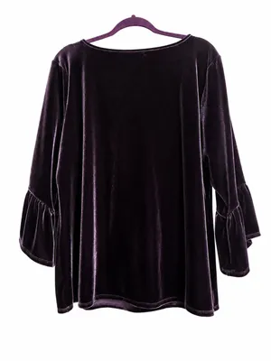 Lysse velvet deep plum top thumbnail 3