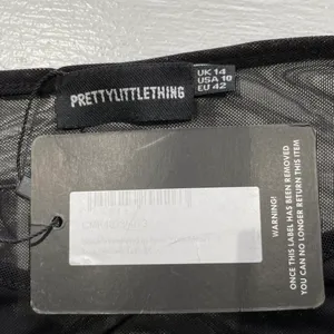 New Pretty Little Thing Weekend In New York Mesh Long Sleeve Top Black Size 10 thumbnail 14