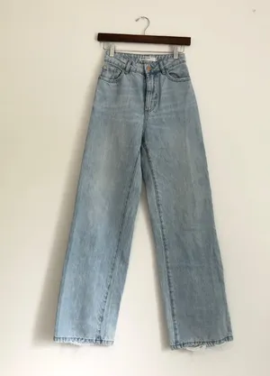 Garage high waisted wide leg light wash jeans thumbnail 1