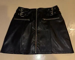 Black Leather Skirt Forever 21 thumbnail 1