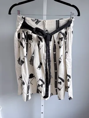 Rock Steady Cream Black Novelty Print Skirt Rockabilly Pinup XL thumbnail 4