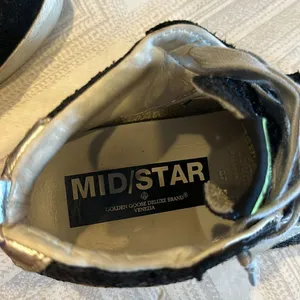 Golden Goose Mid Star Black Glitter and Silver Star Sneakers - Size 37 thumbnail 11