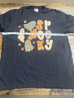 Comfort Colors Black Graphic 'Spooky' Tee with Orange and Cream Accents thumbnail 5